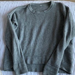 Lululemon cropped merino wool grey sweater